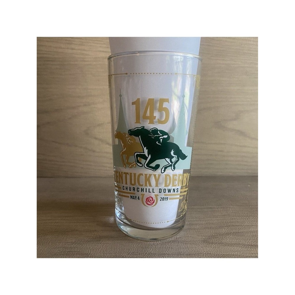 Kentucky Derby Glasses Churchill Downs 2019 Mint Julep 12 oz  EUC Display only